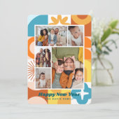 中世紀のモダンおもしろい数々の写真新年 招待状 (スタンド正面)