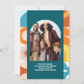 中世紀のモダンおもしろい数々の写真新年 招待状 (裏面)