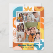 中世紀のモダンおもしろい数々の写真新年 招待状 (正面)