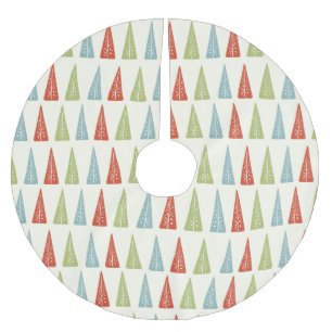 中世紀のモダンクリスマスの木パターン（の模様が）ある材 ブラッシュドポリエステルツリースカート