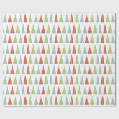 中世紀のモダンクリスマスの木パターン(の模様が)ある材 ラッピングペーパー (フラット)