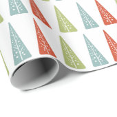 中世紀のモダンクリスマスの木パターン(の模様が)ある材 ラッピングペーパー (ロールコーナー)