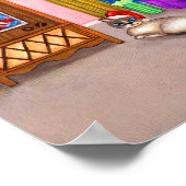 中世紀のモダンクリスマス原爆の時代の猫テレビ ポスター (角)