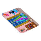 中世紀のモダンクリスマス原爆の時代の猫テレビ マグネット (右側)