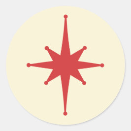 中世紀のモダンレトロスターinレッド&クリーム ラウンドシール