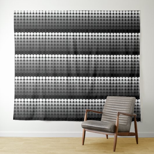 中世紀のモダンレトロ白黒 タペストリー (インサイチュ(横))