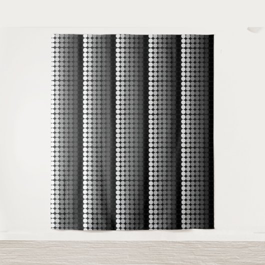 中世紀のモダンレトロ白黒 タペストリー (正面)