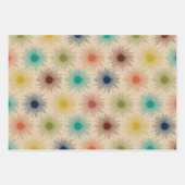 中世紀のモダン宇宙時代パターン ラッピングペーパーシート (正面3)