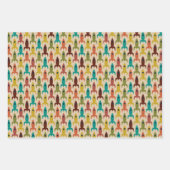 中世紀のモダン宇宙時代パターン ラッピングペーパーシート (正面)