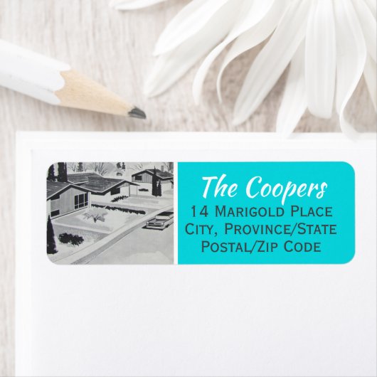 中世紀のモダン差出人住所ラベル ラベル (インサイチュ)