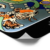 中世紀のモダン抽象芸術コイ絵画魚 ポスター (角)