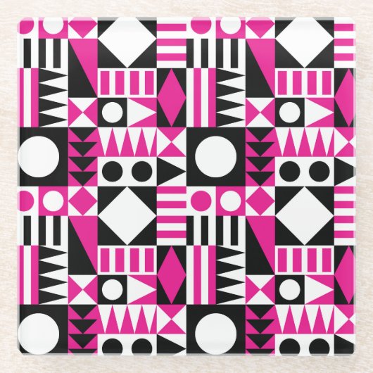 中世紀のモダン抽象芸術。 ガラスコースター (正面)