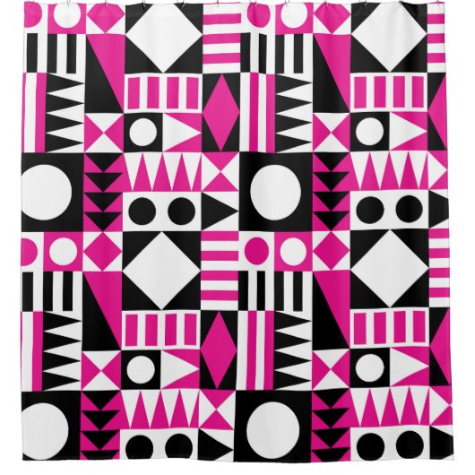 中世紀のモダン抽象芸術。 シャワーカーテン (正面)