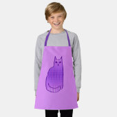 中世紀のモダン猫、蘭、紫 エプロン (着用した状態)