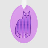 中世紀のモダン猫、蘭、紫 オーナメント (裏面)