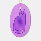 中世紀のモダン猫、蘭、紫 セラミックオーナメント (左)