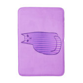 中世紀のモダン猫、蘭、紫 バスマット (正面縦)