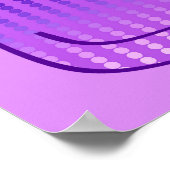 中世紀のモダン猫、蘭、紫 ポスター (角)