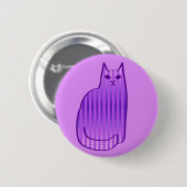 中世紀のモダン猫、蘭、紫 缶バッジ (正面&裏面)