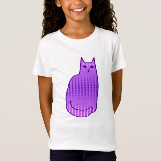 中世紀のモダン猫、蘭、紫 Tシャツ (正面)