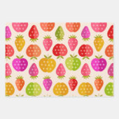 中世紀のリンゴとイチゴカラフル ラッピングペーパーシート (正面3)