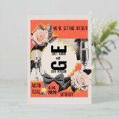 中世紀のヴィンテージコラージュ 箔招待状 (立ち正面)