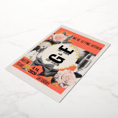 中世紀のヴィンテージコラージュ 箔招待状 (回転した状態)