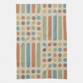 中世紀の円の線数々の色1 キッチンタオル (縦)