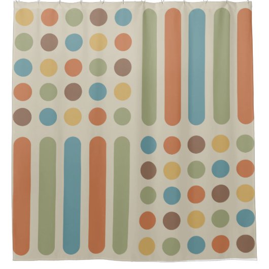 中世紀の円の線数々の色1 シャワーカーテン (正面)