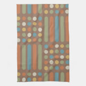 中世紀の円の線数々の色2 キッチンタオル (縦)