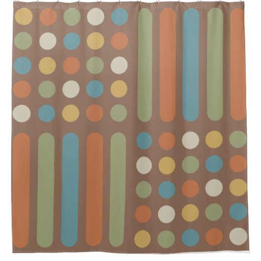 中世紀の円の線数々の色2 シャワーカーテン (正面)