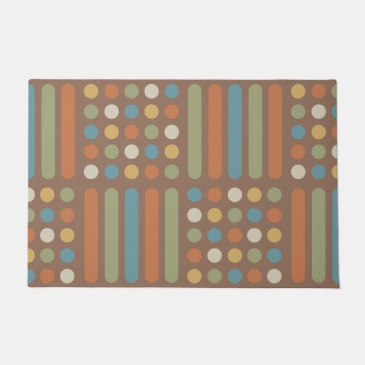 中世紀の円の線数々の色2 ドアマット (正面)