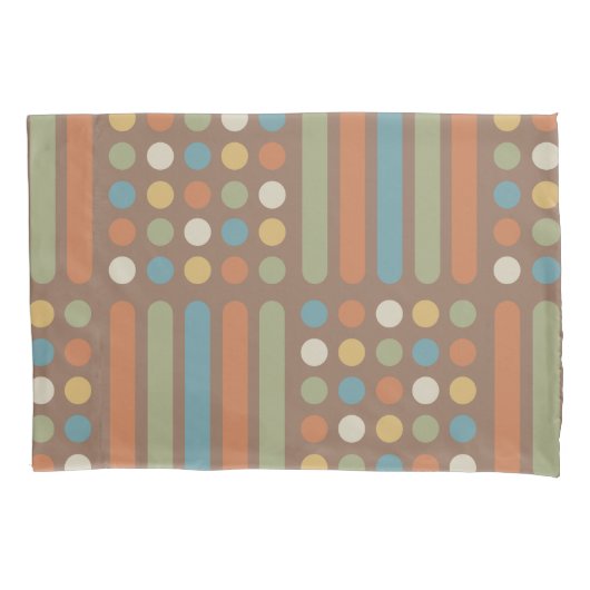 中世紀の円の線数々の色2 枕カバー (正面)