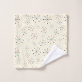 中世紀の原子モダン年齢クリームパターン バスタオルセット (ウォッシュタオル)