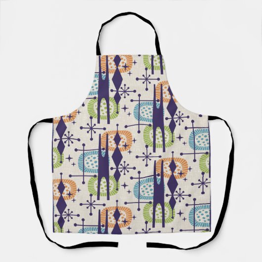 中世紀の原子モダン年齢抽象芸術パターン エプロン (正面)