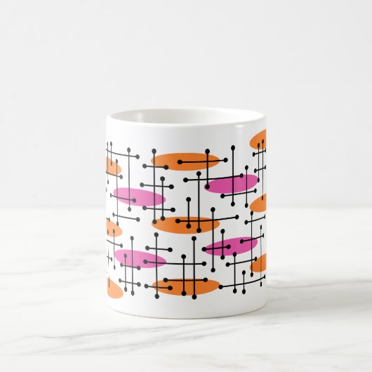 中世紀の原子モダン年齢抽象芸術パターン コーヒーマグカップ (中央)