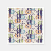 中世紀の原子モダン年齢抽象芸術パターン スタンダードカクテルナプキン (正面)