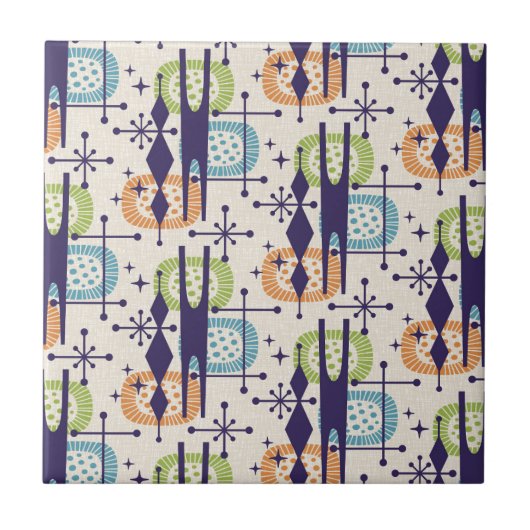 中世紀の原子モダン年齢抽象芸術パターン タイル (正面)