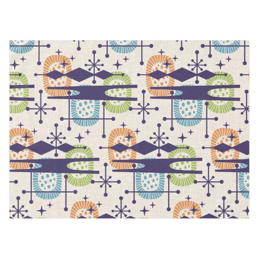 中世紀の原子モダン年齢抽象芸術パターン テーブルクロス (正面(横))