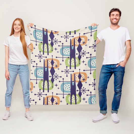 中世紀の原子モダン年齢抽象芸術パターン フリースブランケット (インサイチュ)