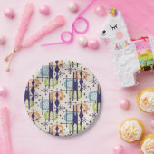 中世紀の原子モダン年齢抽象芸術パターン ペーパープレート (パーティー)