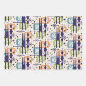 中世紀の原子モダン年齢抽象芸術パターン ラッピングペーパーシート (正面)