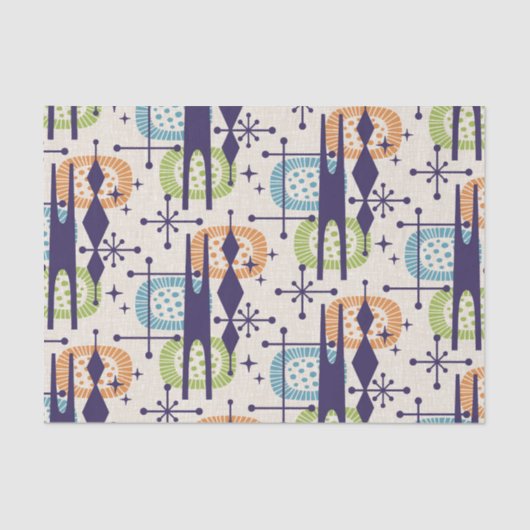 中世紀の原子モダン年齢抽象芸術パターン 薄葉紙 (正面)