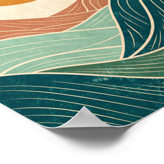 中世紀の抽象芸術モダン景観 ポスター (角)