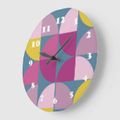 中世紀の温サイケデリック和な紫色 ラージ壁時計 (傾斜)