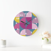 中世紀の温サイケデリック和な紫色 ラージ壁時計 (ホーム)