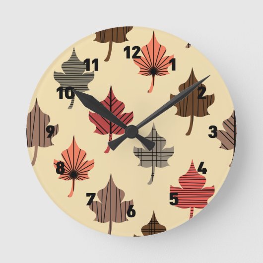 中世紀の紅葉 ラウンド壁時計 (正面)