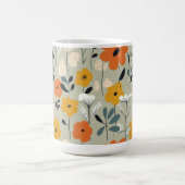 中世紀の花インスパイア柄 コーヒーマグカップ (中央)