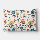 中世紀の花モダンカラフル柄 アクセサリーポーチ (裏面)