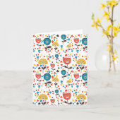 中世紀の花モダンカラフル柄 カード (黄色い花)